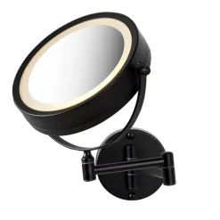 Design Badezimmerspiegel schwarz inkl. LED verstellbar IP44 - Vicino