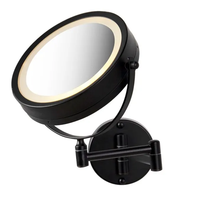 Design Badezimmerspiegel schwarz inkl. LED verstellbar IP44 - Vicino