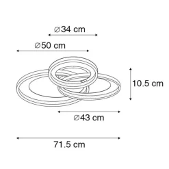 Design Deckenleuchte schwarz inkl. LED 3-stufig dimmbar - Joran