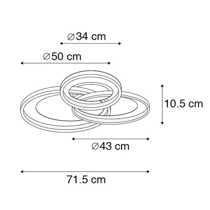 Design Deckenleuchte schwarz inkl. LED 3-stufig dimmbar - Joran