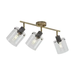 Design Deckenstrahler Bronze mit klarem Glas 3-Licht - Domo