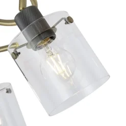 Design Deckenstrahler Bronze mit klarem Glas rund 3-Licht - Domo