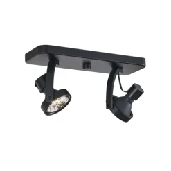 Design Deckenstrahler schwarz GU10 70mm 2-flammig verstellbar - Vo
