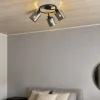 Design Deckenstrahler schwarz mit Rauchglas rund 3-flammig - Domo