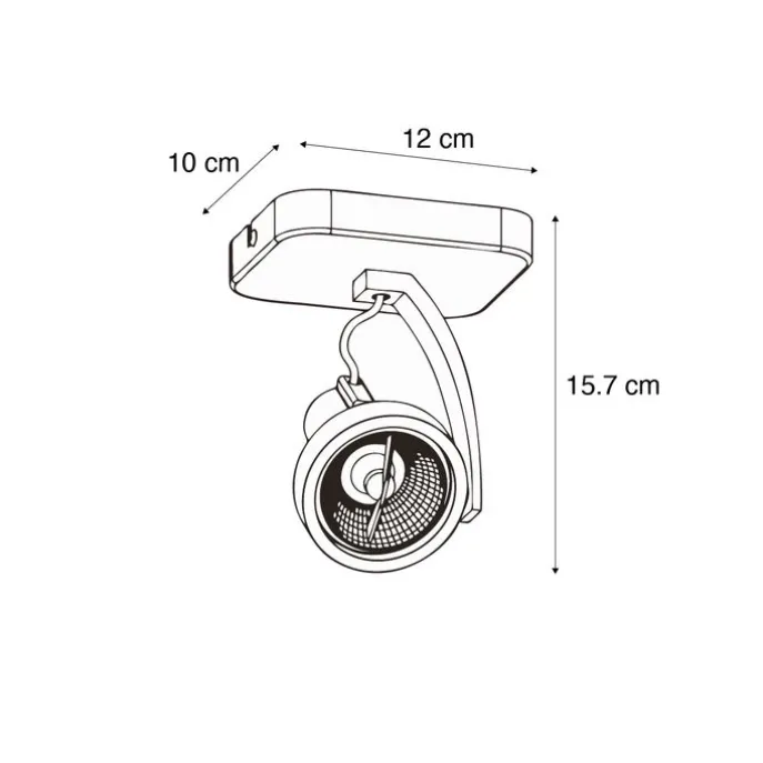 Design Deckenstrahler Weiß GU10 70mm dreh- und schwenkbar - Vo