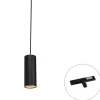 Design hanglamp zwart incl. rail adapter 1-fase - Slimline Tubo