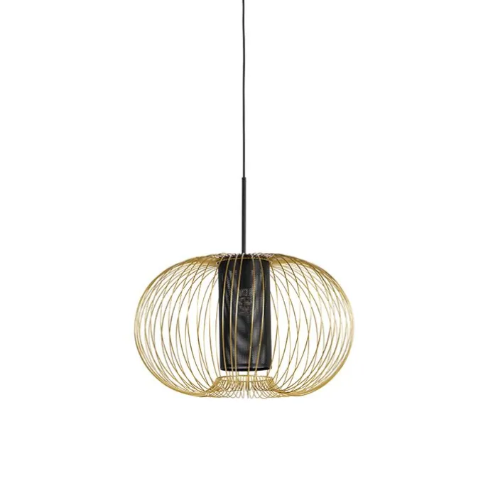 Design Hängelampe Gold mit schwarz 60 cm - Marnie