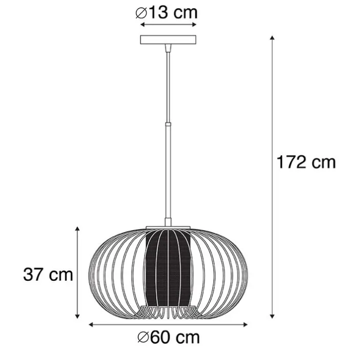 Design Hängelampe Gold mit schwarz 60 cm - Marnie