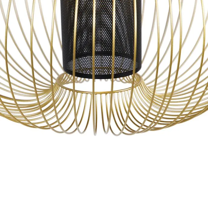 Design Hängelampe Gold mit schwarz 60 cm - Marnie