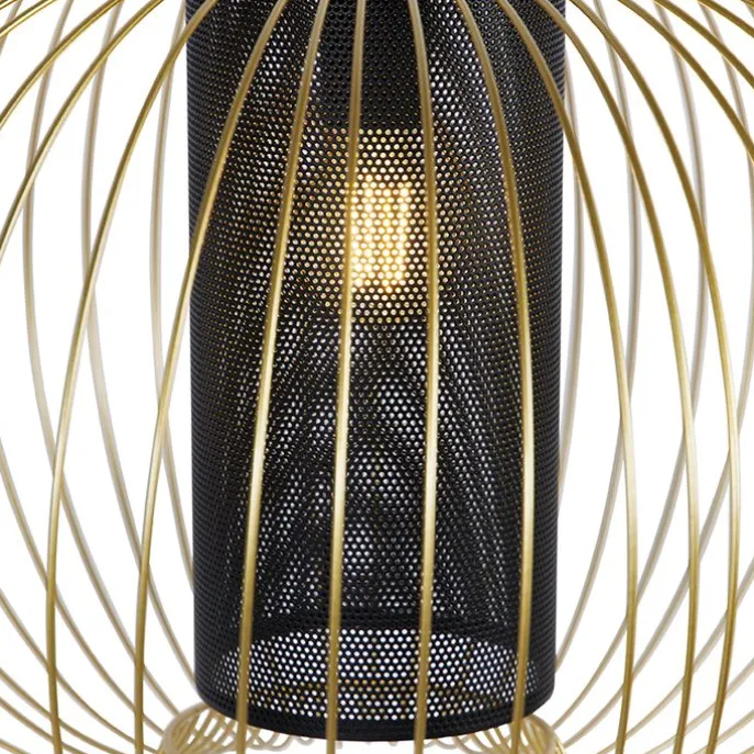 Design Hängelampe Gold mit schwarz 60 cm - Marnie