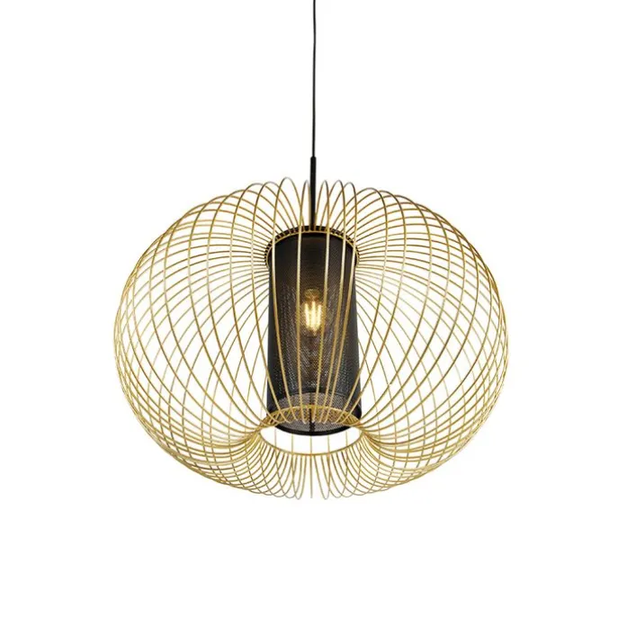 Design Hängelampe Gold mit schwarz 60 cm - Marnie