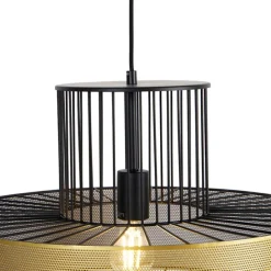 Design Hängelampe Gold mit schwarz 50 cm - Tess
