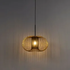 Design Hängelampe Gold mit schwarz 50 cm - Marnie