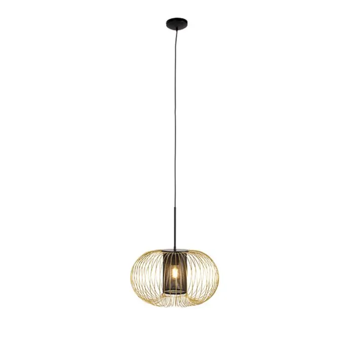Design Hängelampe Gold mit schwarz 50 cm - Marnie