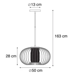 Design Hängelampe Gold mit schwarz 50 cm - Marnie