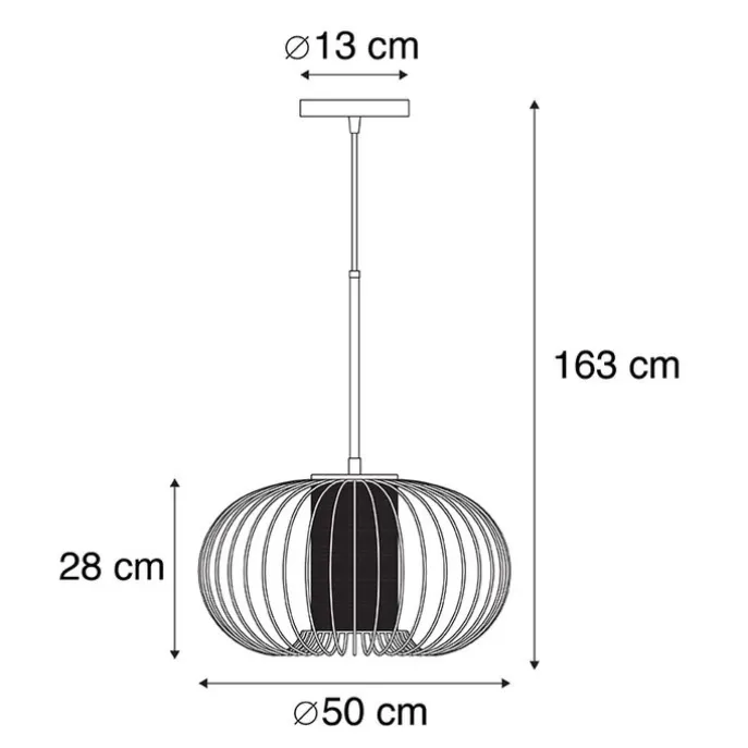 Design Hängelampe Gold mit schwarz 50 cm - Marnie