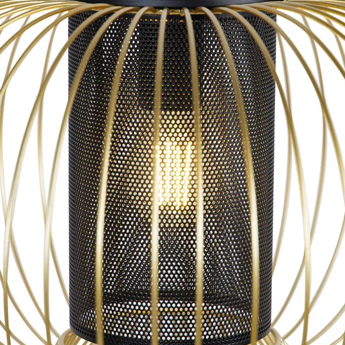 Design Hängelampe Gold mit schwarz 50 cm - Marnie