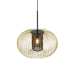 Design Hängelampe Gold mit schwarz 50 cm - Marnie