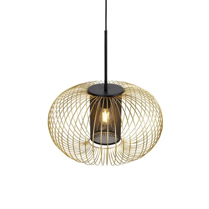 Design Hängelampe Gold mit schwarz 50 cm - Marnie