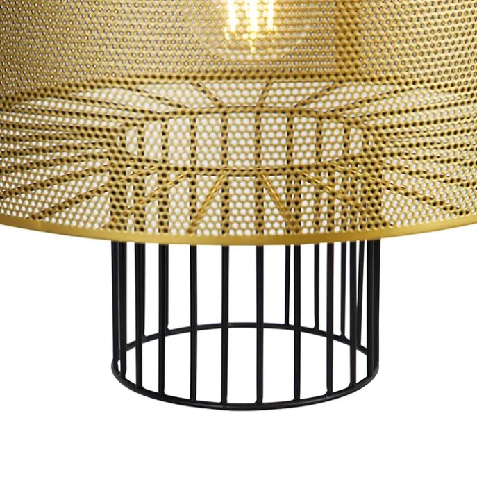 Design Hängelampe Gold mit schwarz 30 cm - Tess