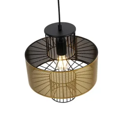 Design Hängelampe Gold mit schwarz 30 cm - Tess