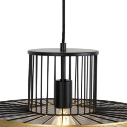Design Hängelampe Gold mit schwarz 40 cm - Tess