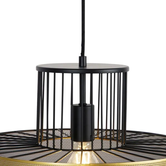 Design Hängelampe Gold mit schwarz 40 cm - Tess