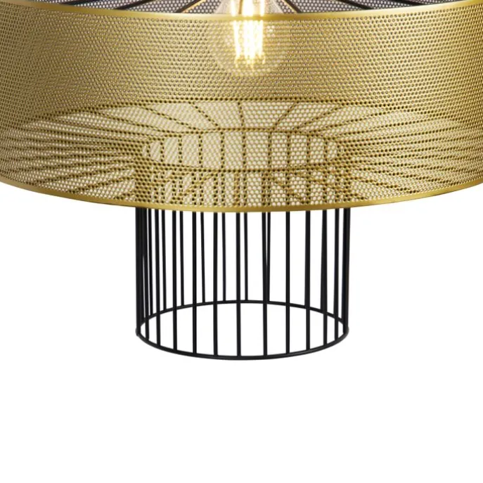 Design Hängelampe Gold mit schwarz 40 cm - Tess