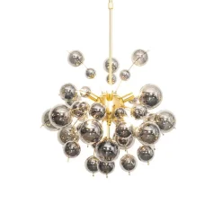 Design Hängelampe Messing mit Rauchglas 8 Lichter - Explode