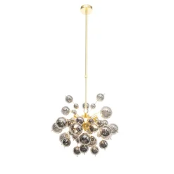 Design Hängelampe Messing mit Rauchglas 8 Lichter - Explode