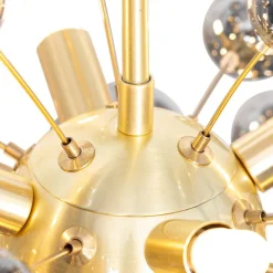 Design Hängelampe Messing mit Rauchglas 8 Lichter - Explode