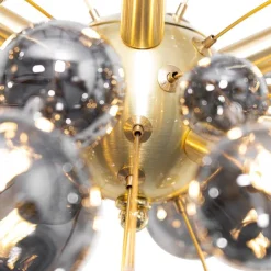 Design Hängelampe Messing mit Rauchglas 8 Lichter - Explode