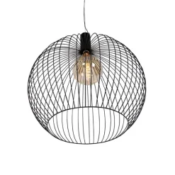 Design Hängelampe rund schwarz 70 cm - Wire Dos