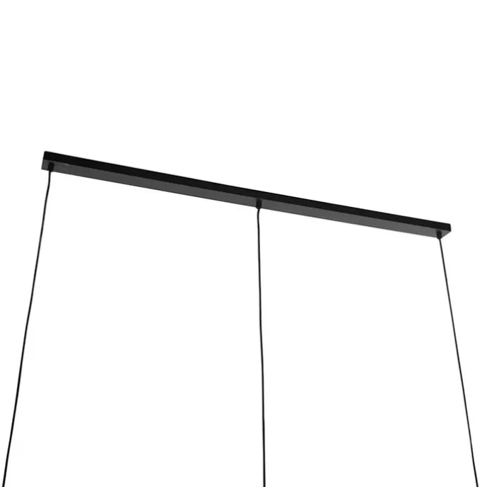 Design Hängelampe schwarz mit Braunglas 3-Licht 161,5 cm - Qara