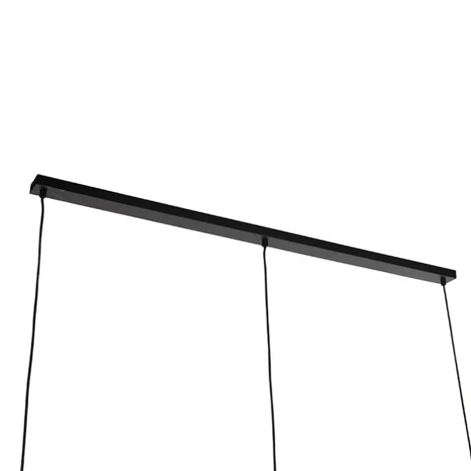 Design Hängelampe schwarz mit Rauchglas 3-Licht 161,5 cm - Qara