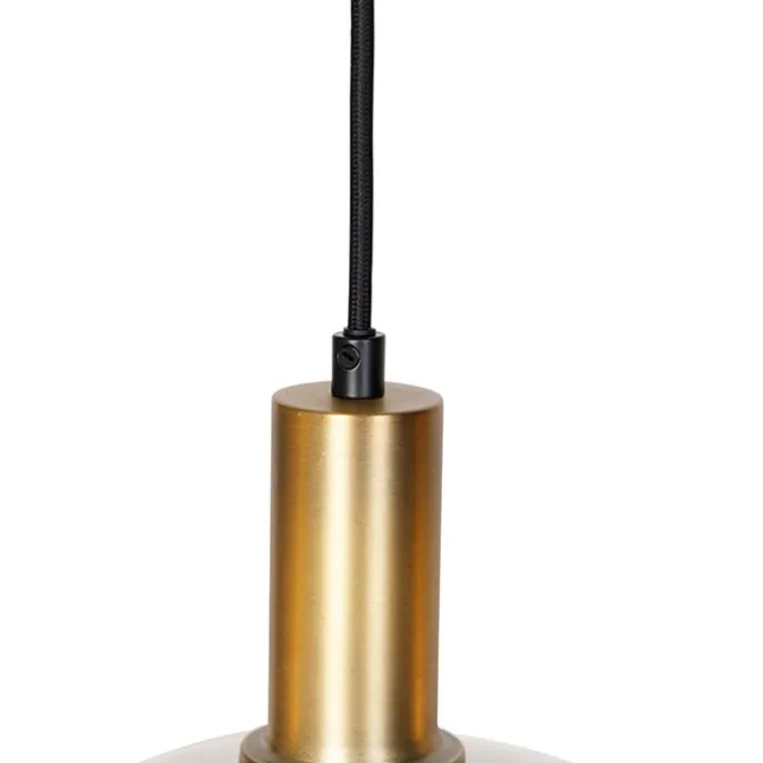 Design Hängelampe schwarz mit gold mit Rauchglas 4-flammig - Zuzanna