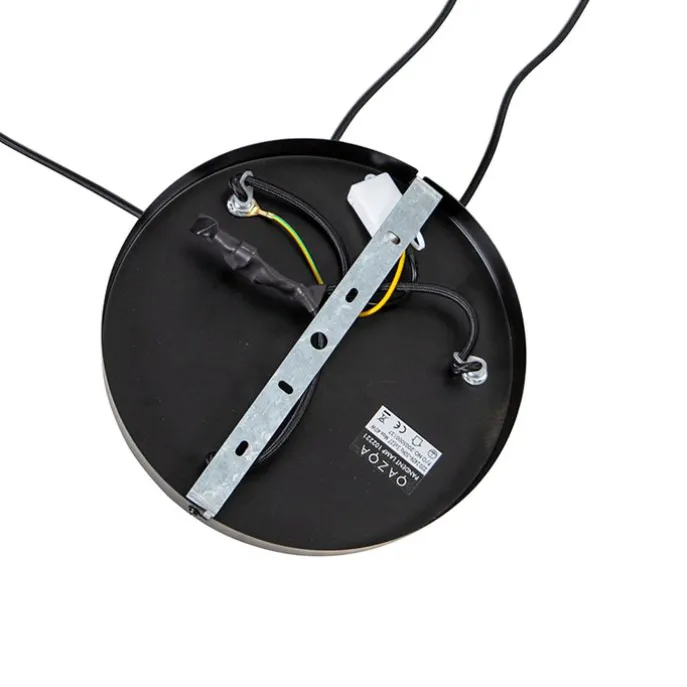 Design Hängelampe schwarz mit Rauchglas 3-Licht - Kuppel