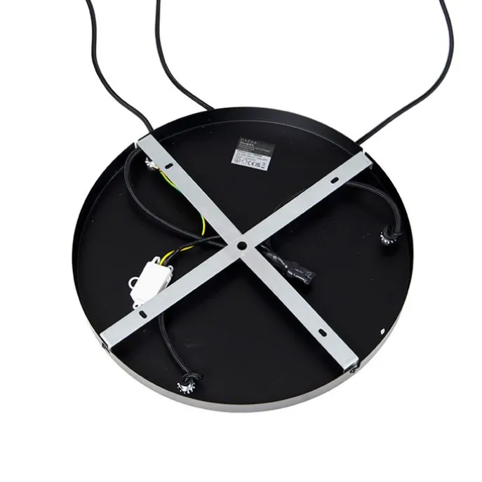 Design Hängelampe schwarz mit gold mit Rauchglas 3-flammig - Zuzanna