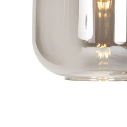 Design Hängelampe schwarz mit gold mit Rauchglas 3-flammig - Zuzanna