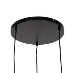 Design Hängelampe schwarz mit gold mit Rauchglas 3-flammig - Zuzanna