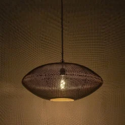 Design Hängelampe schwarz mit Gold 60 cm - Radiance