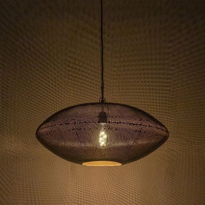 Design Hängelampe schwarz mit Gold 60 cm - Radiance