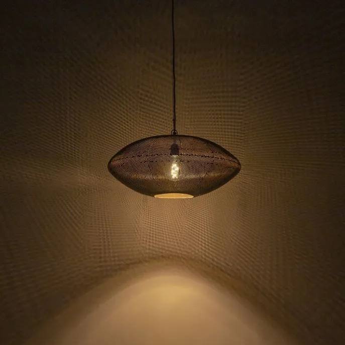 Design Hängelampe schwarz mit Gold 60 cm - Radiance