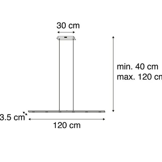 Design Hängelampe schwarz inkl. LED mit Touchdimmer - Platin