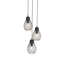 Design Hängelampe schwarz 3-flammig - Raga