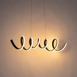 Design Hängelampe schwarz dimmbar inkl. LED groß - Twisted
