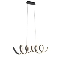 Design Hängelampe schwarz dimmbar inkl. LED groß - Twisted