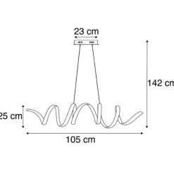 Design Hängelampe schwarz dimmbar inkl. LED groß - Twisted