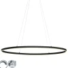 Design Hängelampe schwarz oval inkl. LED 3-stufig dimmbar - Ovallo