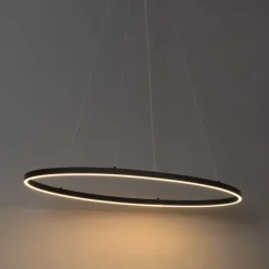 Design Hängelampe schwarz oval inkl. LED 3-stufig dimmbar - Ovallo